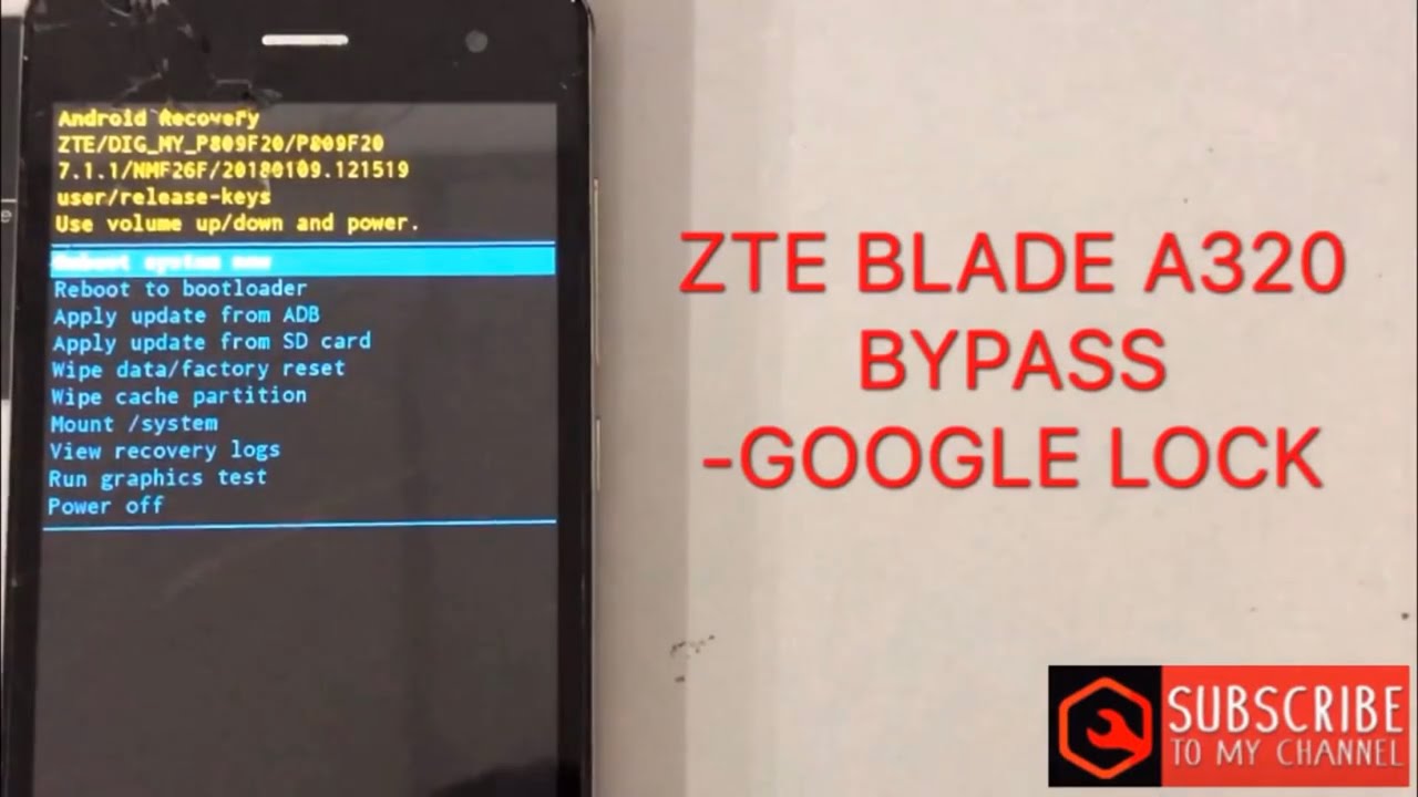 ZTE BLADE A320 frp bypass google account