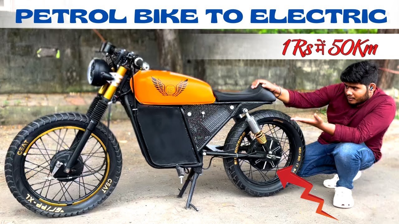 How To Convert Your Petrol Bike to Electric | Electric Cafe Racer Bike | @CreativeScienceOfficial