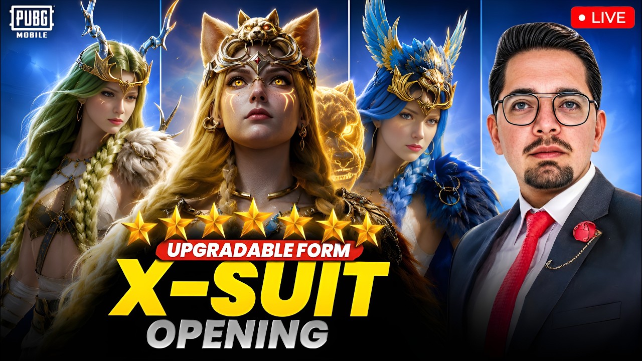 🌟 MAXING NEW DRUVAEN 3-FORM X-SUIT & ACE32 SKIN! 🔥3 X-SUITE GIVEAWAYS |🔥 PUBG MOBILE LIVE 🔥‪