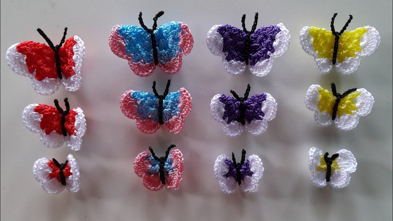 IMÃ DE GELADEIRA BORBOLETAS EM CROCHÊ 🦋 | PASSO A PASSO - Valdenete Crochê