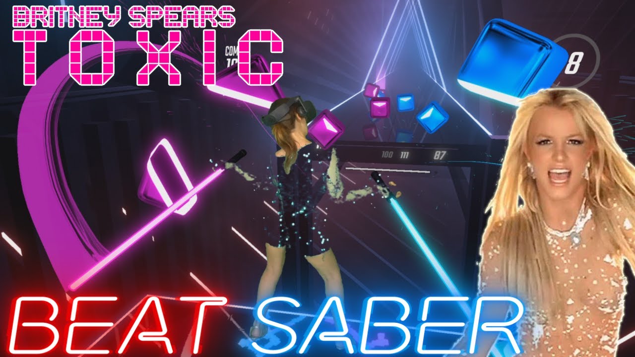 Beat Saber || Britney Spears – Toxic (Expert) First Attempt || Mixed Reality