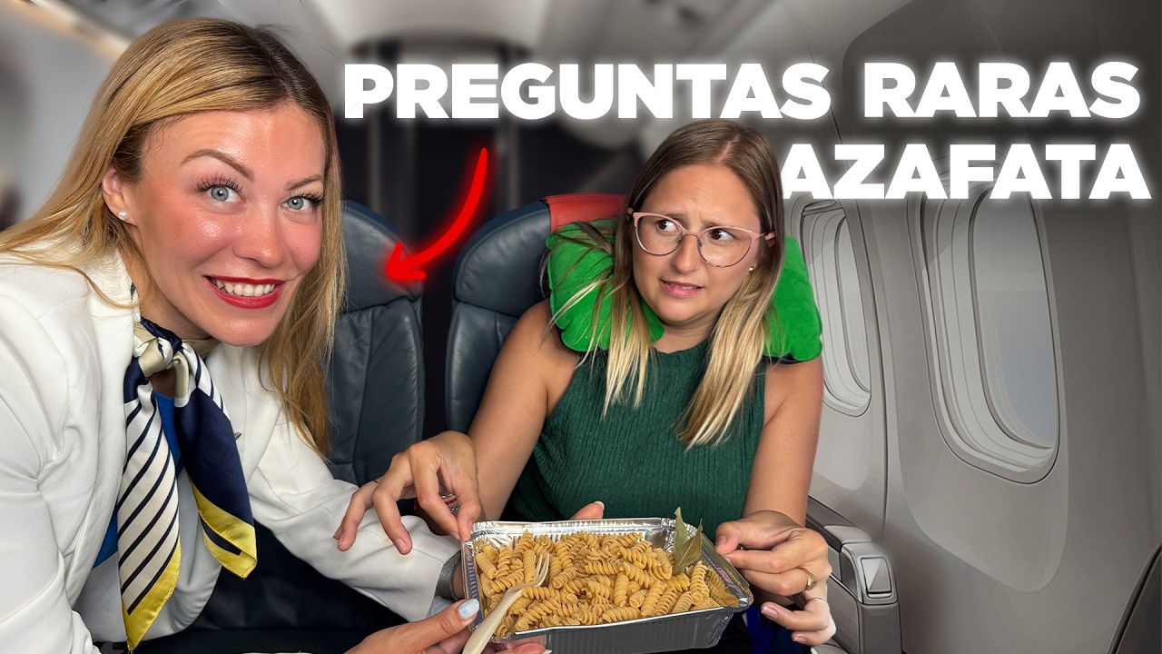 Azafata responde las PREGUNTAS MÁS RARAS de un PASAJERO