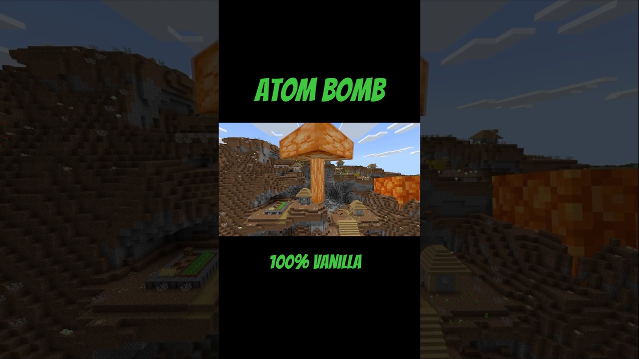 Vanilla Minecraft Atom Bomb! #commandblock #minecraft #gaming #nuke