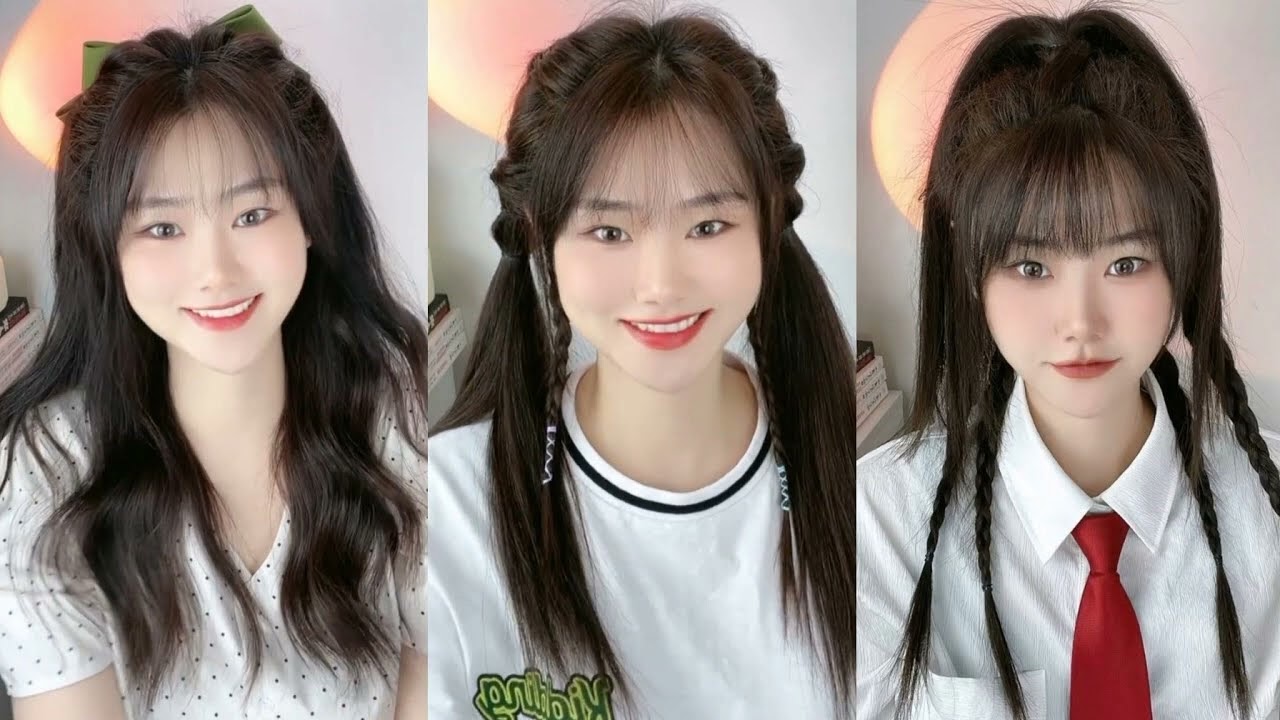 Most beautiful new party wear Korean hairstyles in girls ❤️🎂💝💝❤️