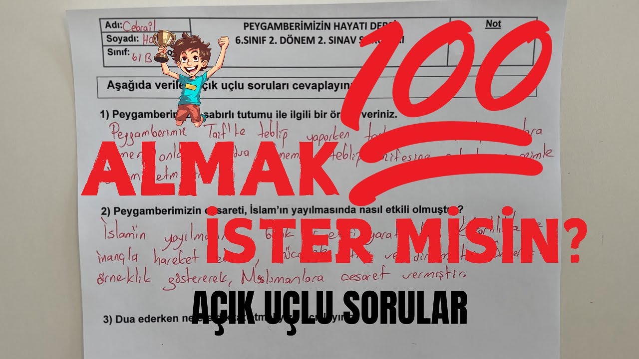 6. Sınıf Peygamberimizin Hayatı 2. Dönem 2. Yazılı