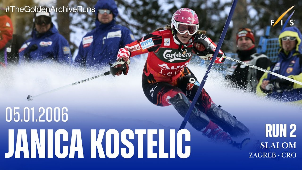 Janica Kostelic | Slalom run without glove and pole 😱 | FIS Alpine