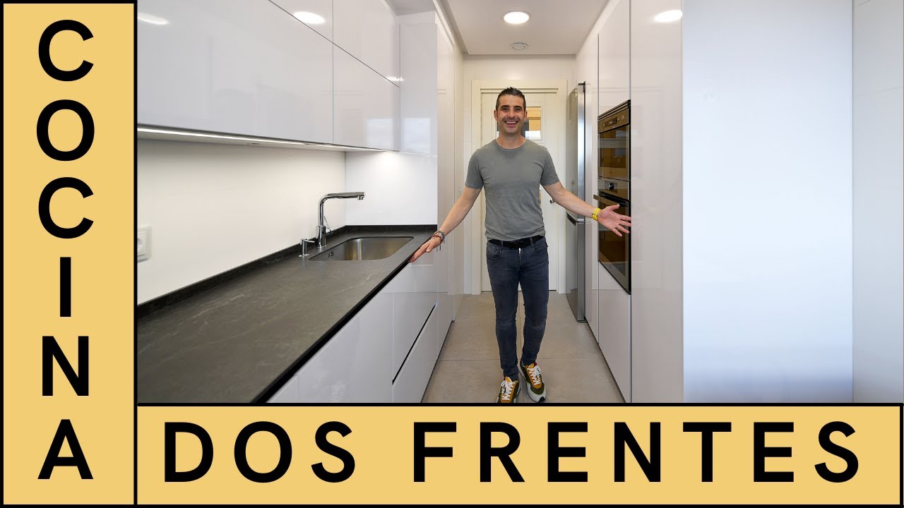 Cocinas en Paralelo dos frentes blanco brillo CJR
