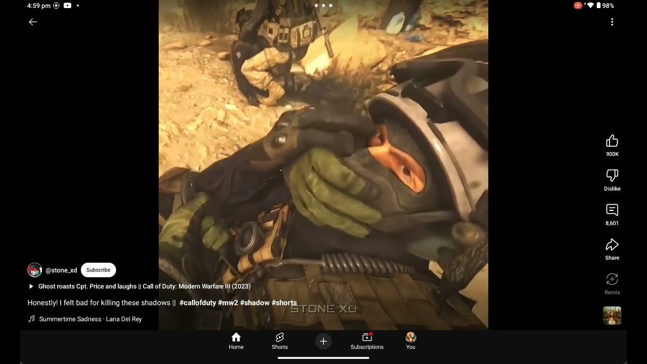 Cod so sad scene credit @stone_xd