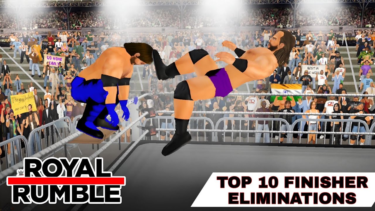 TOP 10 ROYAL RUMBLE FINISHER ELIMINATIONS | WRESTLING EMPIRE