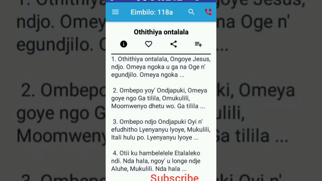Othithiya Ontalala - Eimbilo Mehangano 118, Gospel song