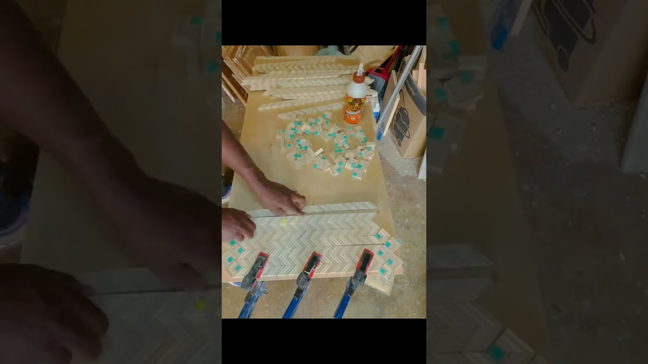 Crafting Wood Art: A Geometric Design in Progress#Woodworking #WoodArt #GeometricDesign