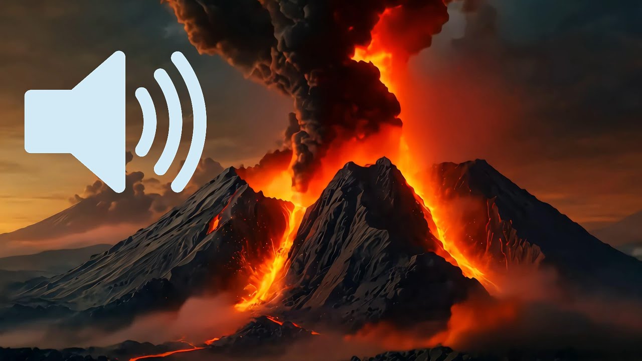 Volcano Eruption With Sound | Free 4K Video [AI-Generated]