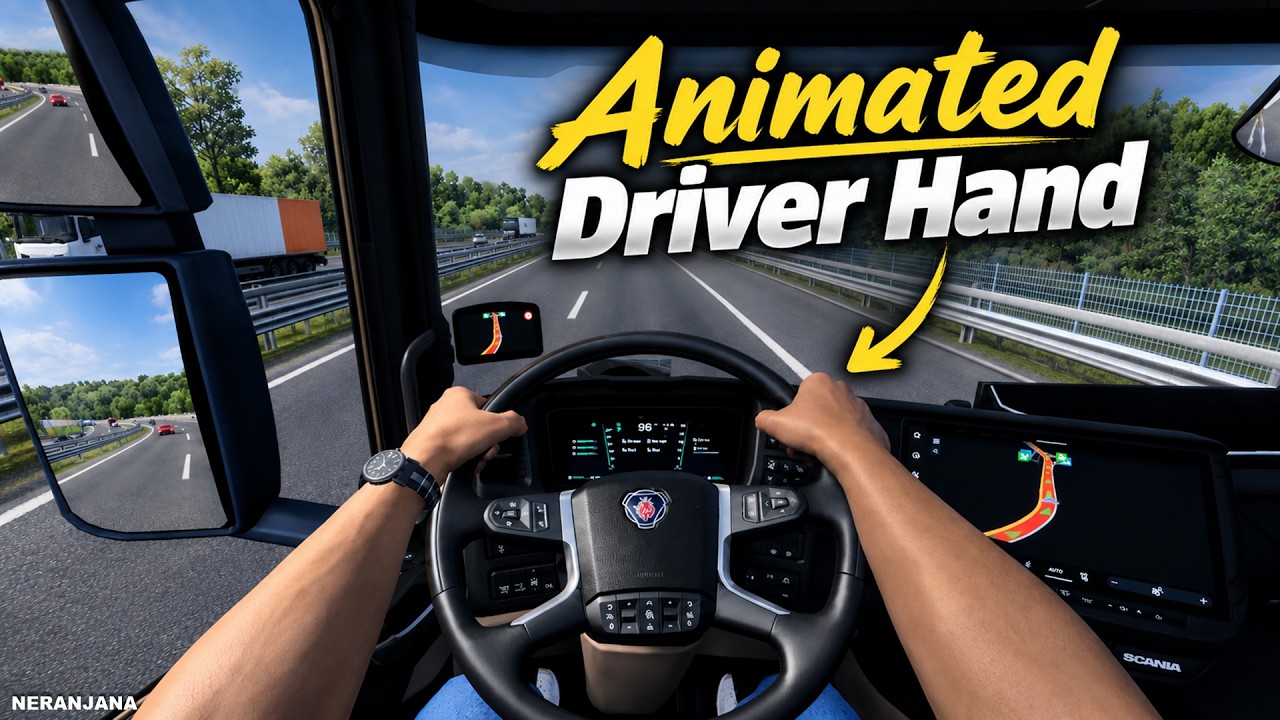 Finally! A Realistic Animated Driver Hand for ETS2