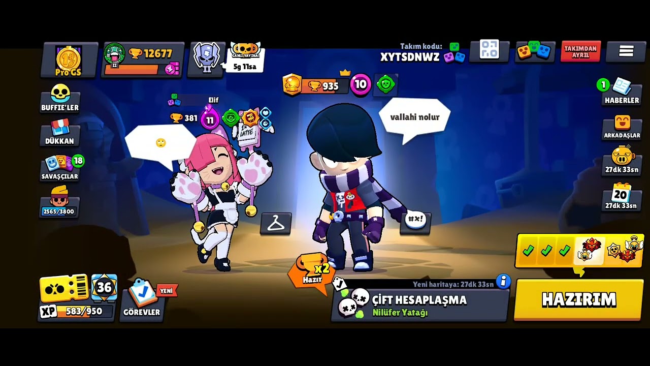 Bugün sevgilimle brawl stars oynadım