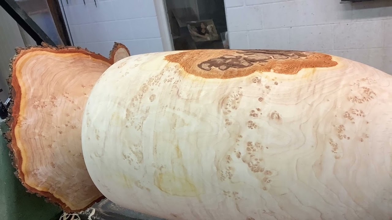 Big Woodturning a beautiful biece of alder burl. Ein sch&ouml;nes St&uuml;ck Erle Stockmaser!