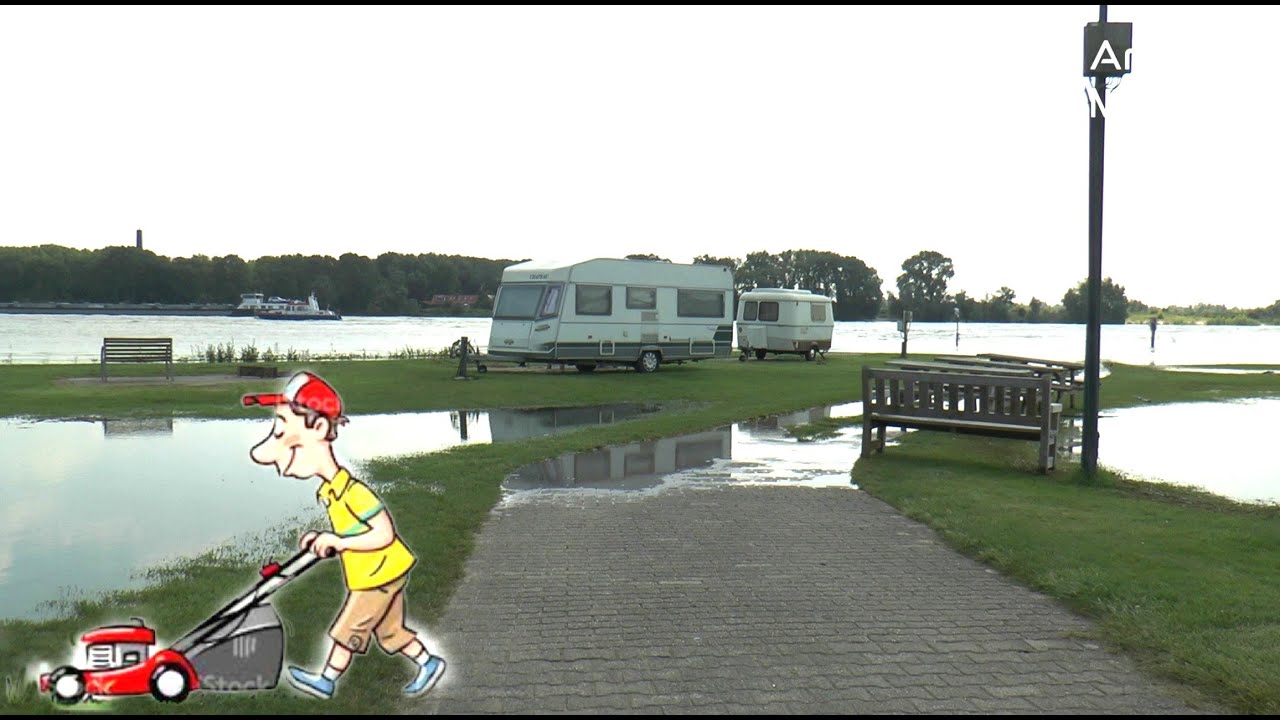 Gendt  -  Camping Waalstrand  -  zakkend hoogwater