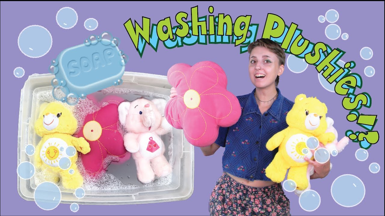 HOW TO HAND WASH THRIFT STORE PLUSHIES AND PILLOWS 🚿  WASHING CARE BEARS 💜