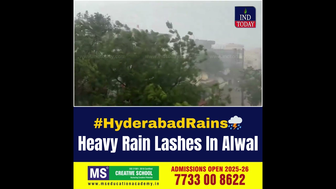 #HyderabadRains : heavy rain lashes alwal#alwal #hyderabad #indtoday  #hyderabadnews #latestnews