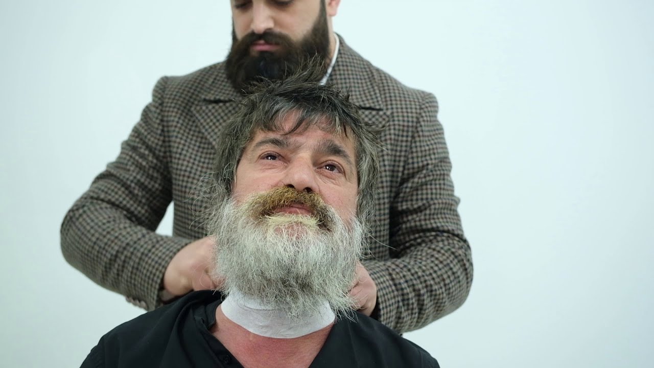 ASMR | BAKIMSIZ SAÇ SAKAL TEMİZİLİĞİ (YEŞİLÇAM ARTİSTİ GİBİ OLDU) HE BECAME A MOVIE STAR