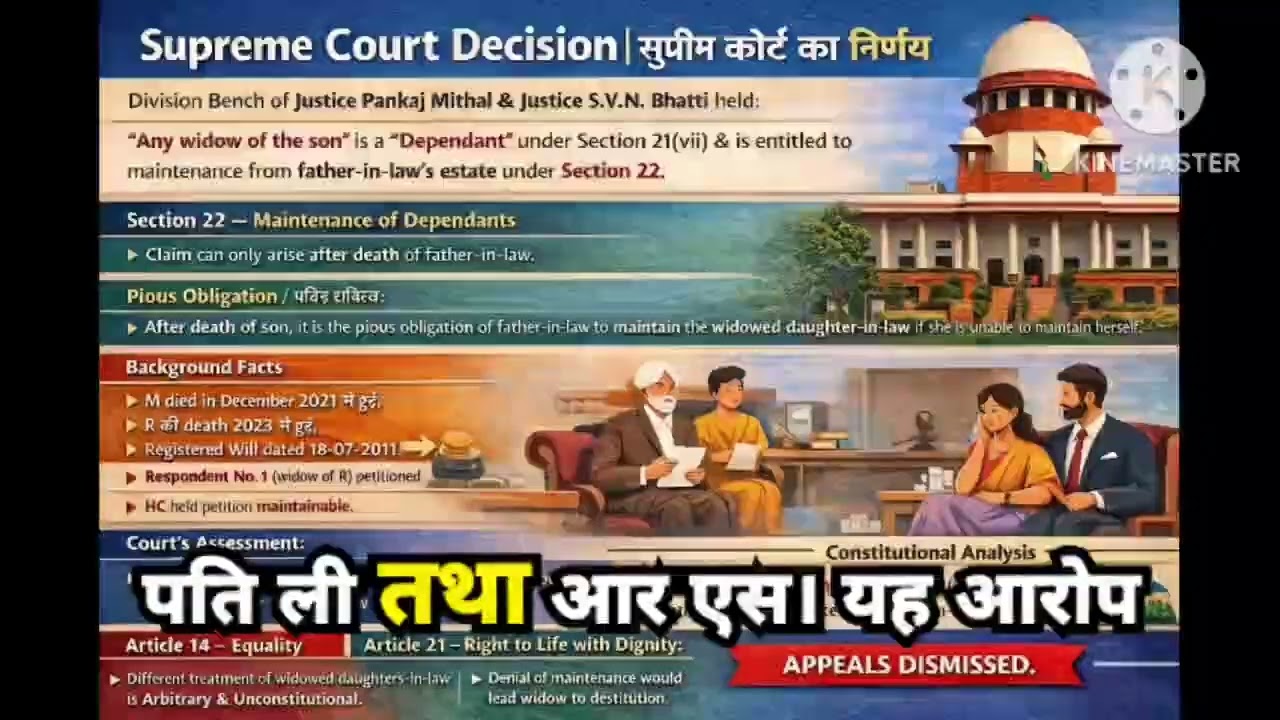 Can the widowed daughter-in-law be entitled for maintenance from father-in-law estate.