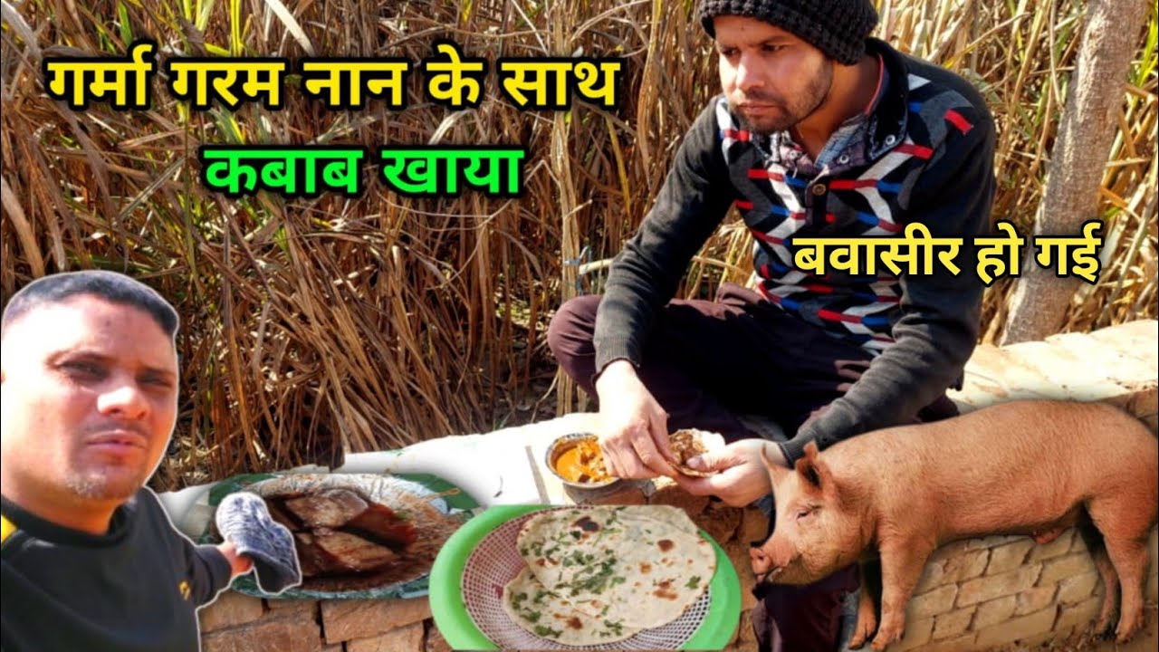 Rakesh bhai said I got piles after eating pork kebab || eating pork kebab & naan roti || pig meat...