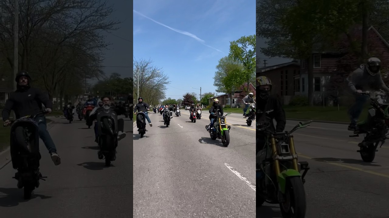 989 ScooterG@ng 2nd annual ride out 😈 #50cc #989 #wheelie #bikelife