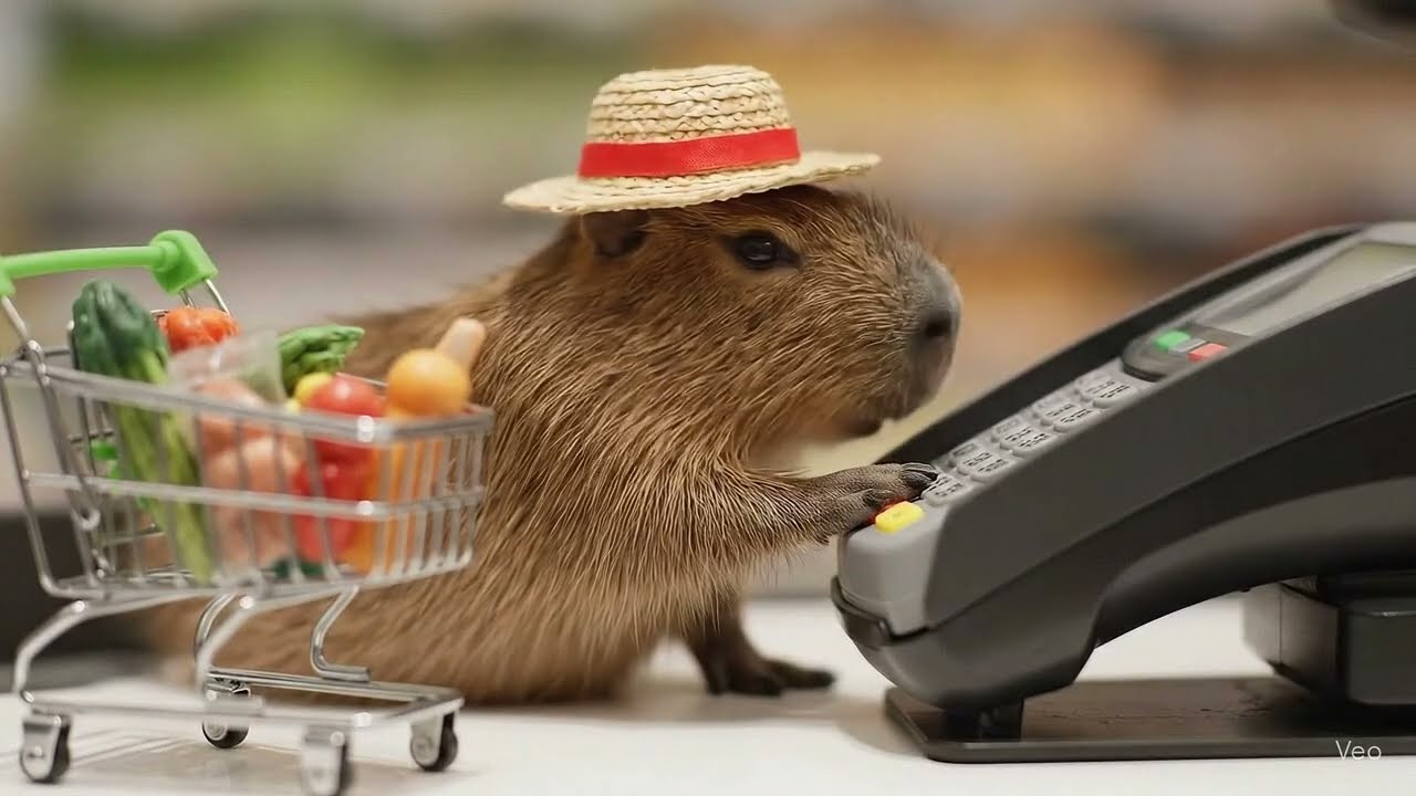 🛒Capiju va al mercado a comprar provisiones para una velada romántica 💐CAPIVARA | IA