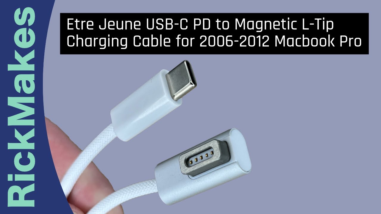 Etre Jeune USB-C PD to Magnetic L-Tip Charging Cable for 2006-2012 Macbook Pro
