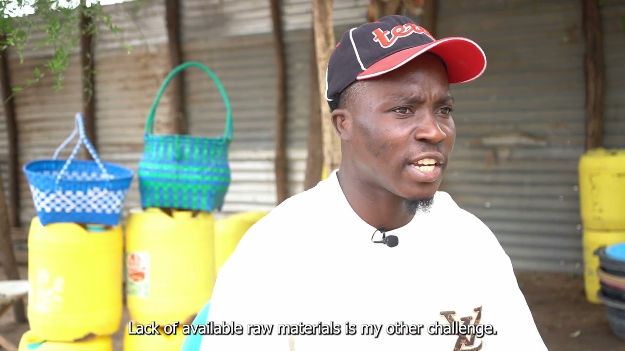 Heritier Yabungwa the basket maker in Kakuma Refugee Camp
