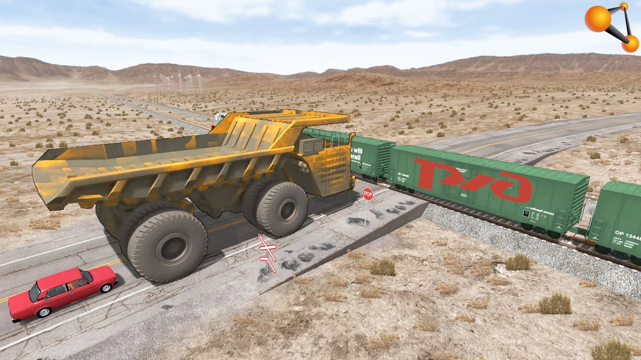 БИТВА ТИТАНОВ! ПОЕЗД ПРОТИВ БЕЛАЗА НА ОГРОМНОЙ СКОРОСТИ | BeamNG.drive