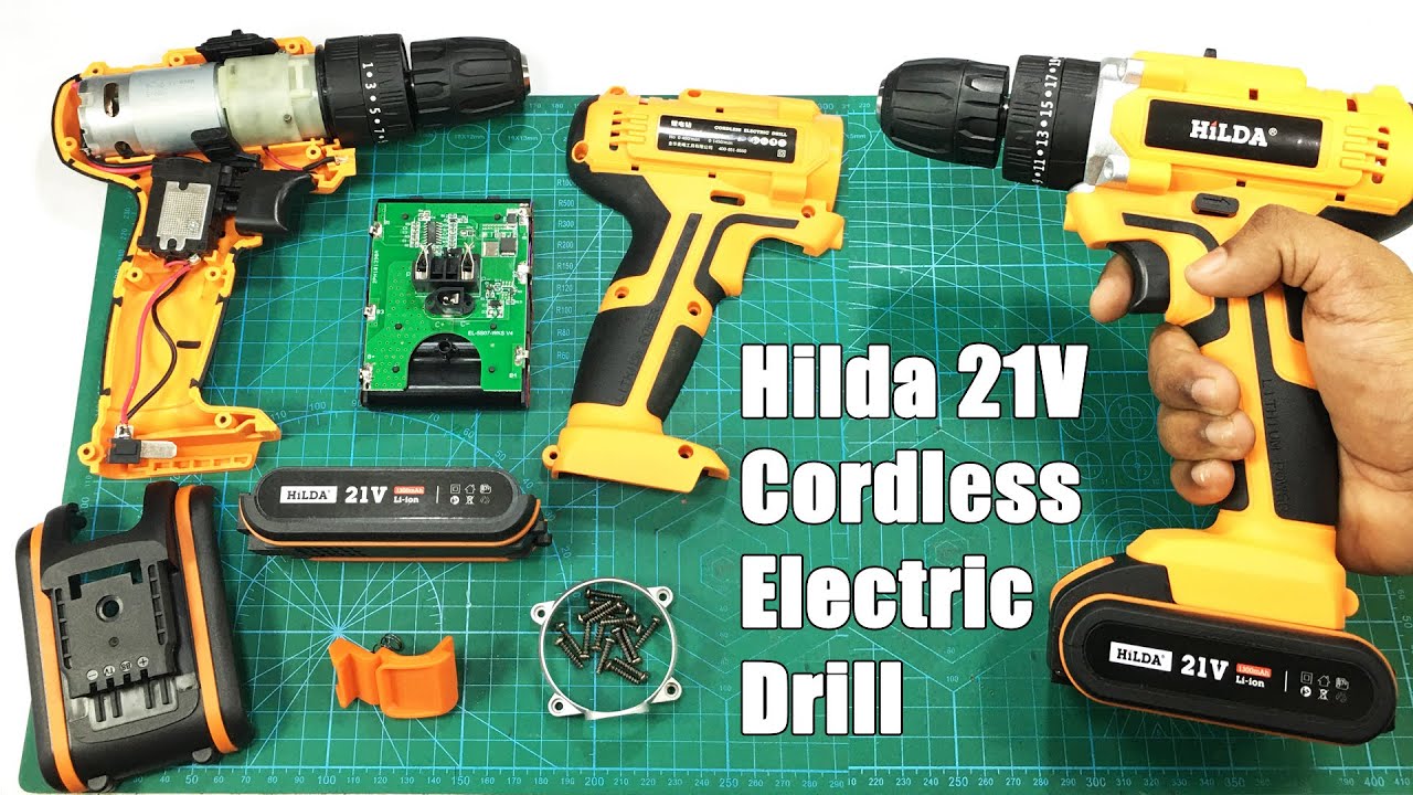 HILDA 21V Cordless Electric Drill/Screwdriver with Rechargeable Lithium Battery