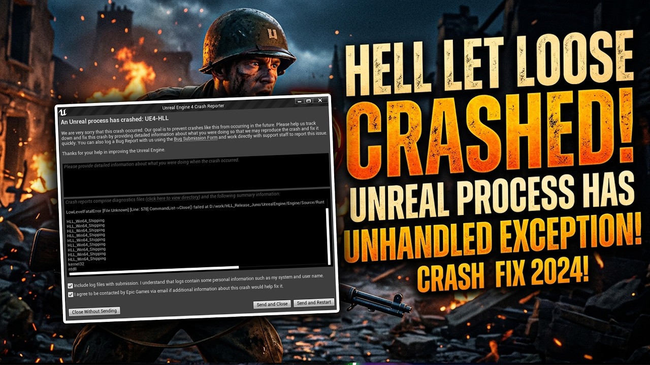Как исправить вылет Unreal Process Has Crashed в Hell Let Loose | Ошибка необработанного исключен...