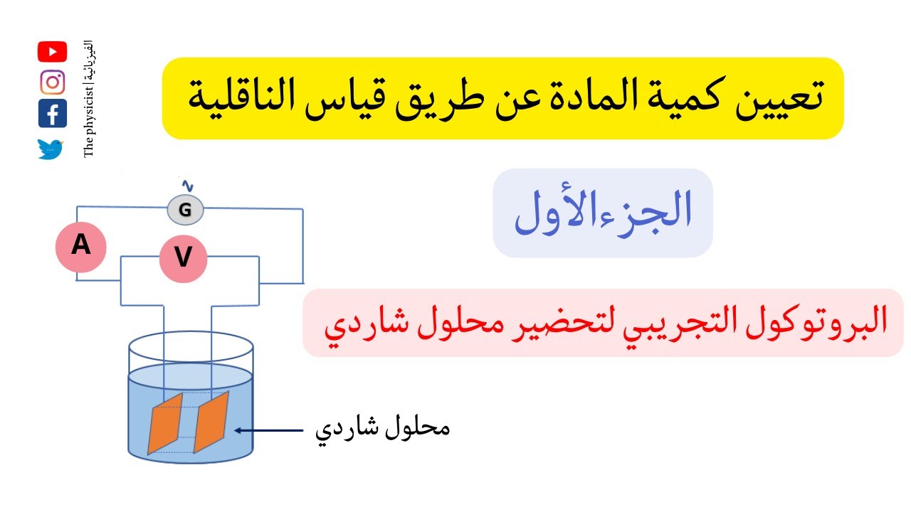 البروتوكول التجريبي لتحضير محلول - تعيين كمية المادة عن طريق قياس الناقلية ج 1