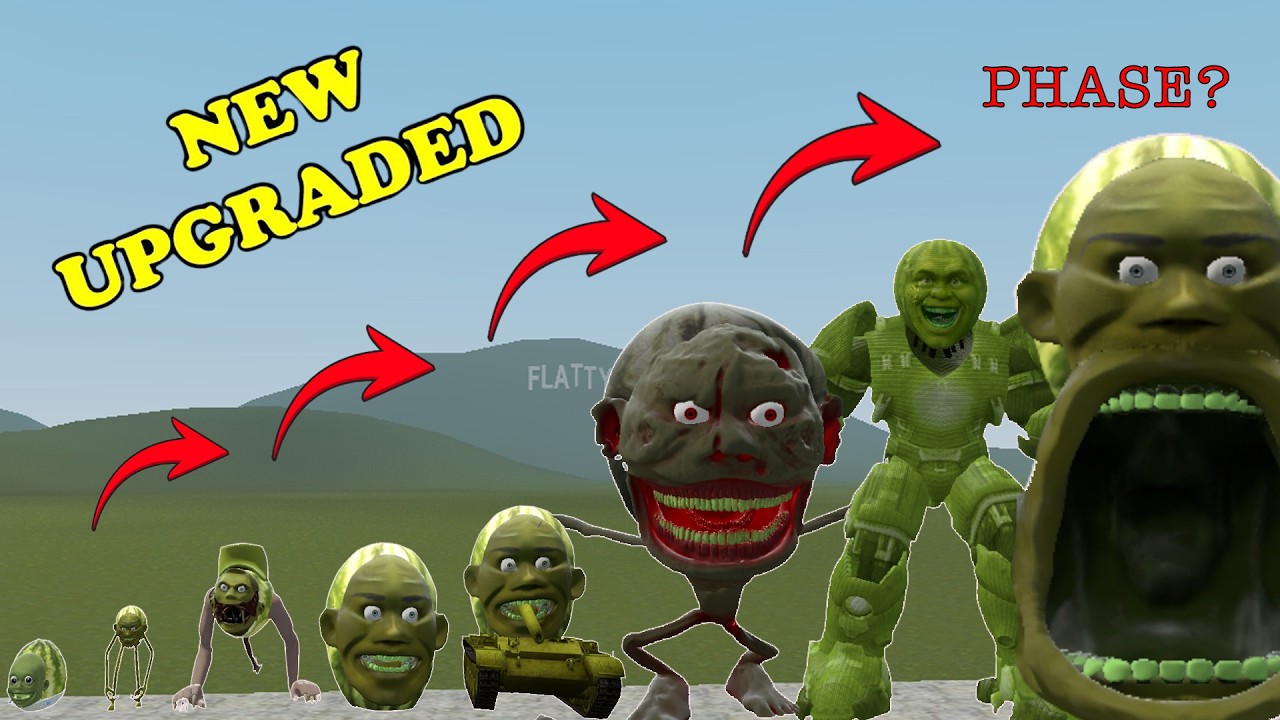 CRAZY LIN GANG MELON MONSTER WAR FROM PHASE 1 TO PHASE 10 IN GMOD