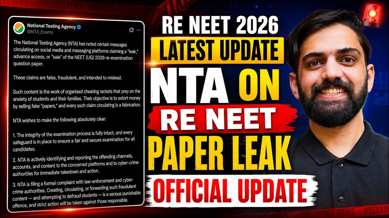NTA Big Update on RE NEET 2026 Paper Leak | Re NEET 2026 Latest Update by NTA