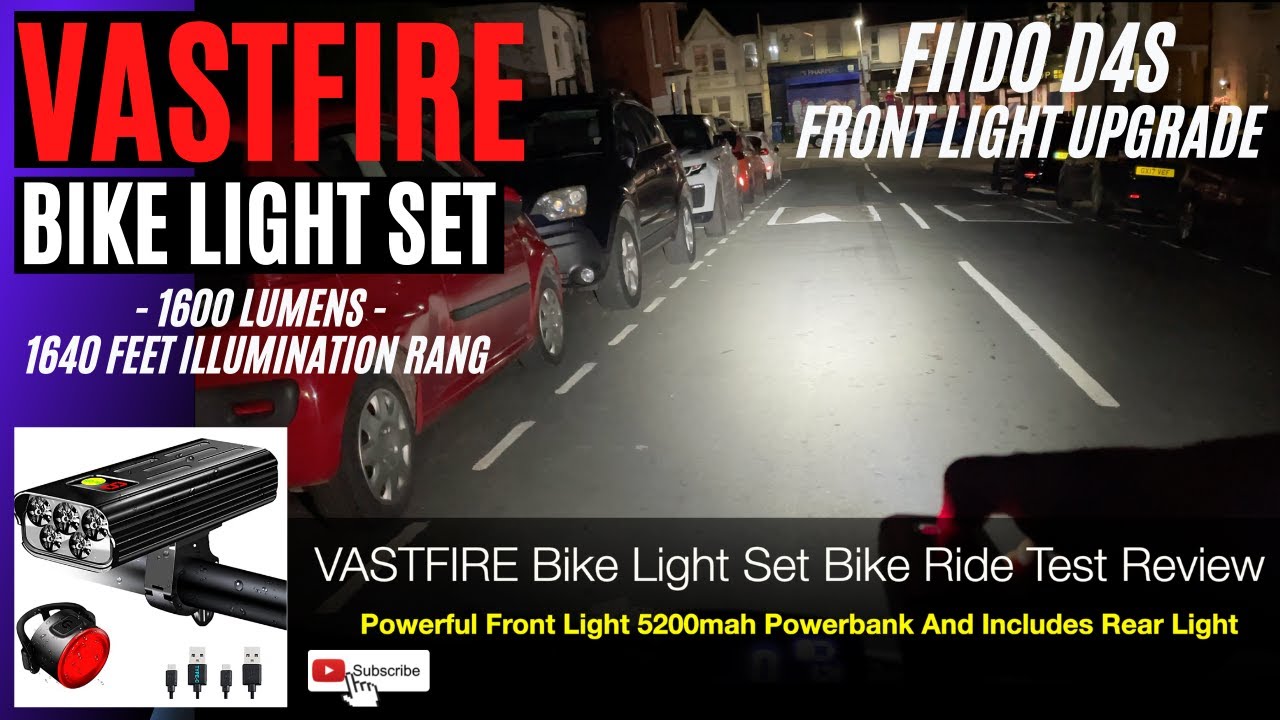 Fiido D4S Ebike Front Light Upgrade Riding Test - VASTFIRE Bike Light Set