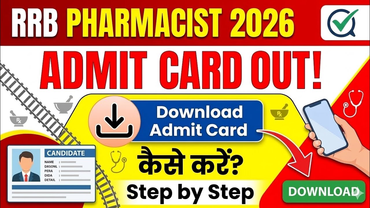 RRB Pharmacist Admit Card 2026 Released How to Download RRB Pharmacist Admit Card #rrbpharmacist#rrb