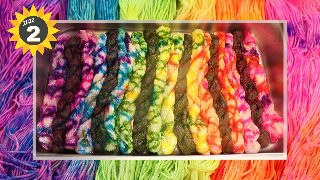 Dyeing Variegated Neon Mini Skein Sets in One Pan vs Each Color Separately (2022 SMSMS Night 2)