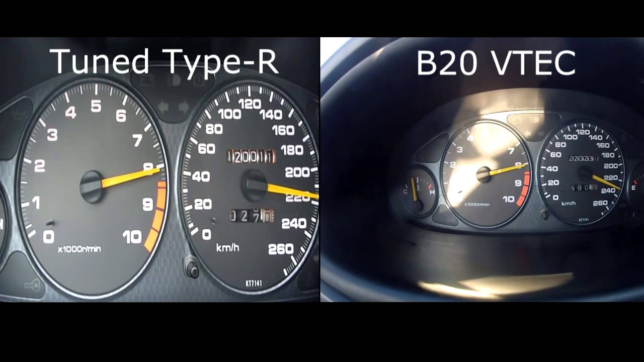 Honda Integra Type-R 230hp VS Honda Civic B20 VTEC 0-250 km/h
