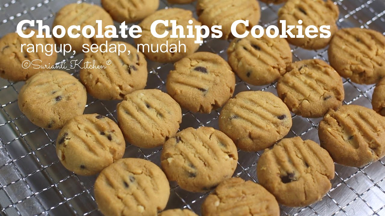 Chocolate Chips Cookies biskut yang rangup dan sedap | mudah disediakan