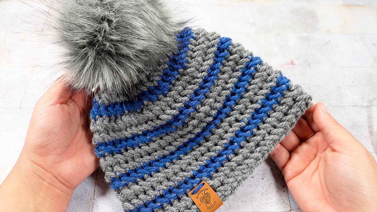 💰HERMOSO Gorro Tejido a Crochet EN 2 COLORES para NI&Ntilde;OS y ADULTOS