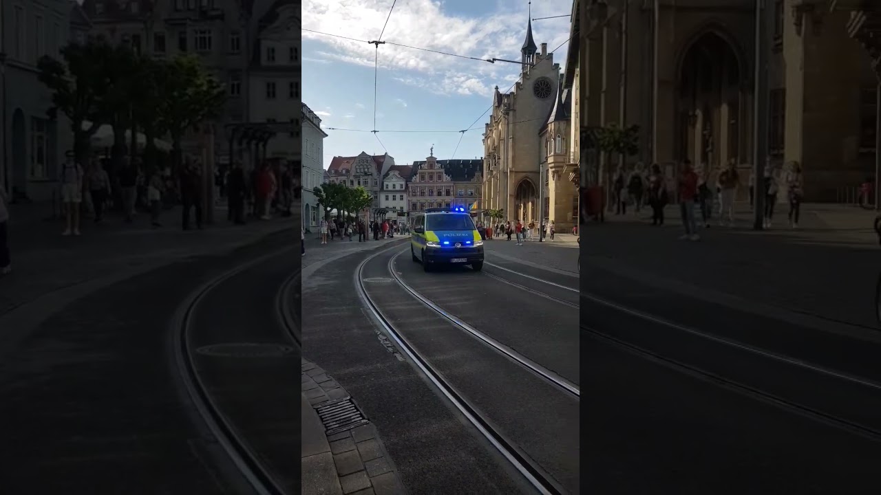Mit Vollgas durch die Innenstadt. Einsatzfahrt der Polizei Erfurt🚓🚨 | 03.06.2023 | P : 2