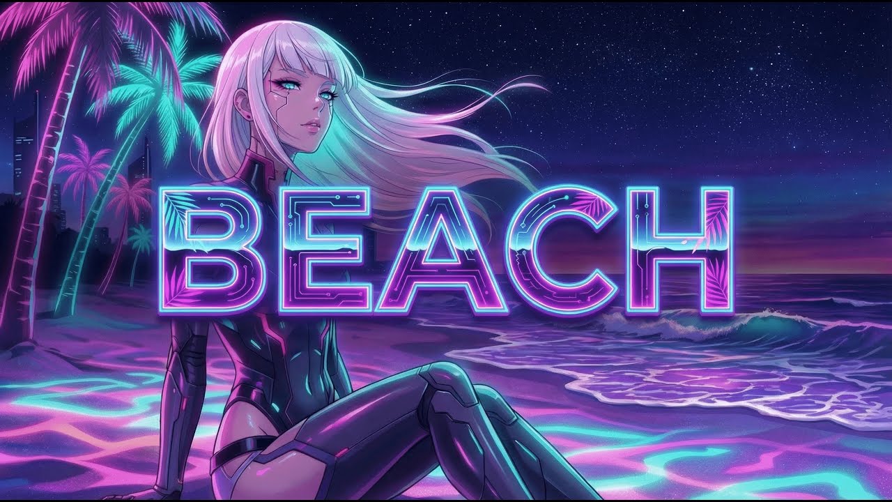 𝘽𝙀𝘼𝘾𝙃 — Retro Synthwave Chill | Neon Sunset Ambience | Instrumental 80s Mix