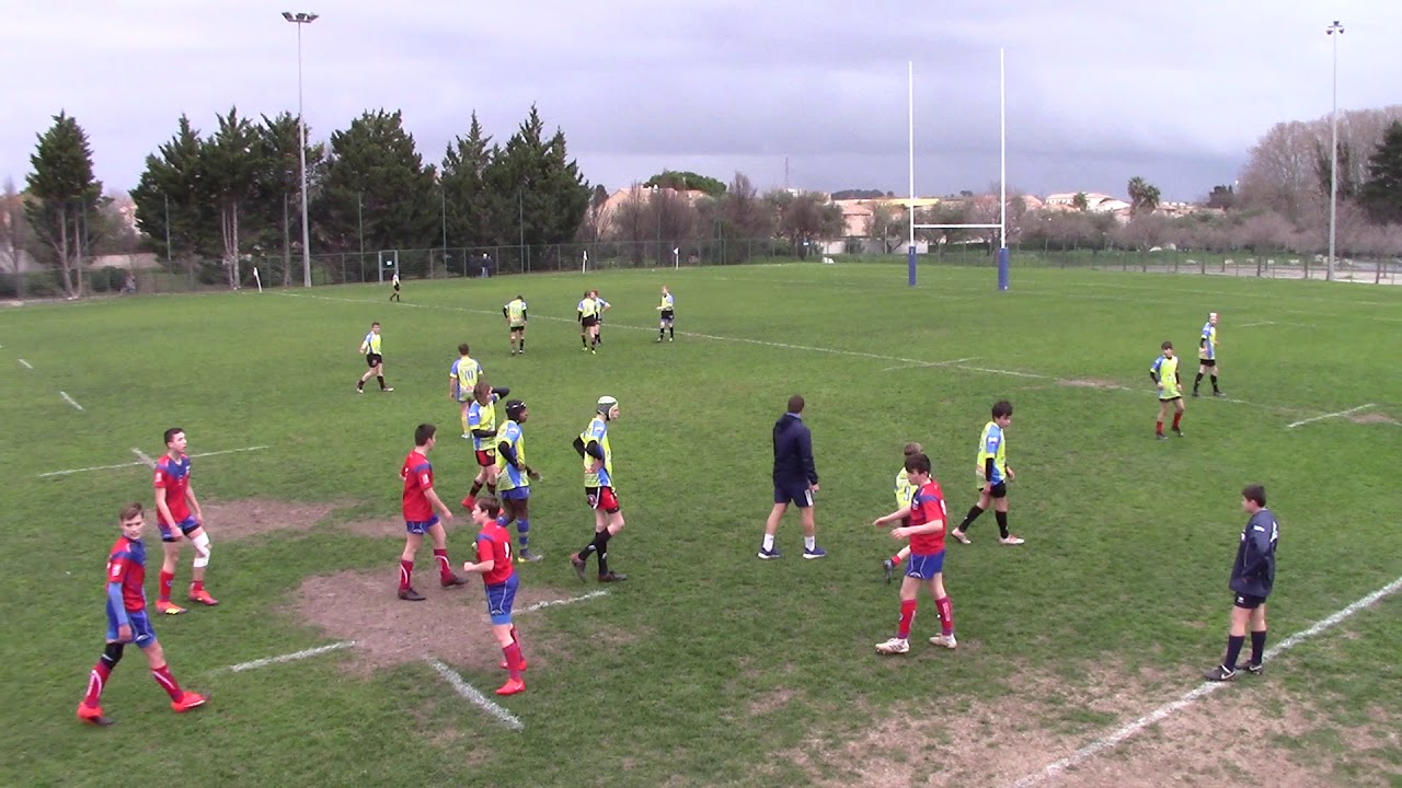 Rugby Béziers-Rumilly U14 1er mi-temps Super Challenge de France