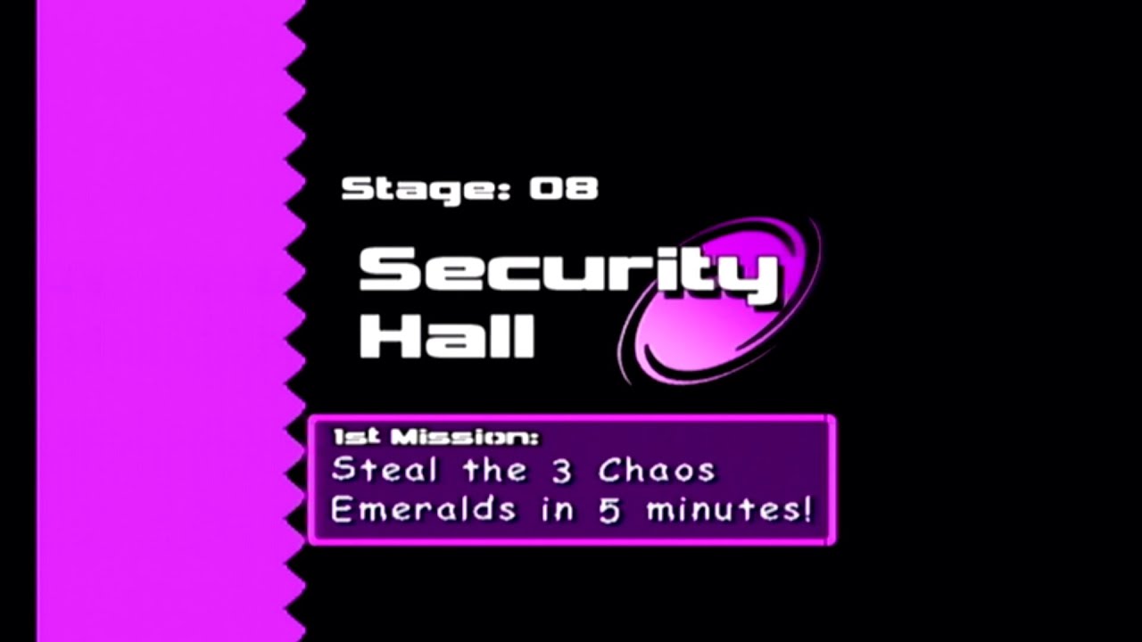 Sonic Adventure 2 Battle Security Hall Missions 1 & 4 (40+ emerald locations)