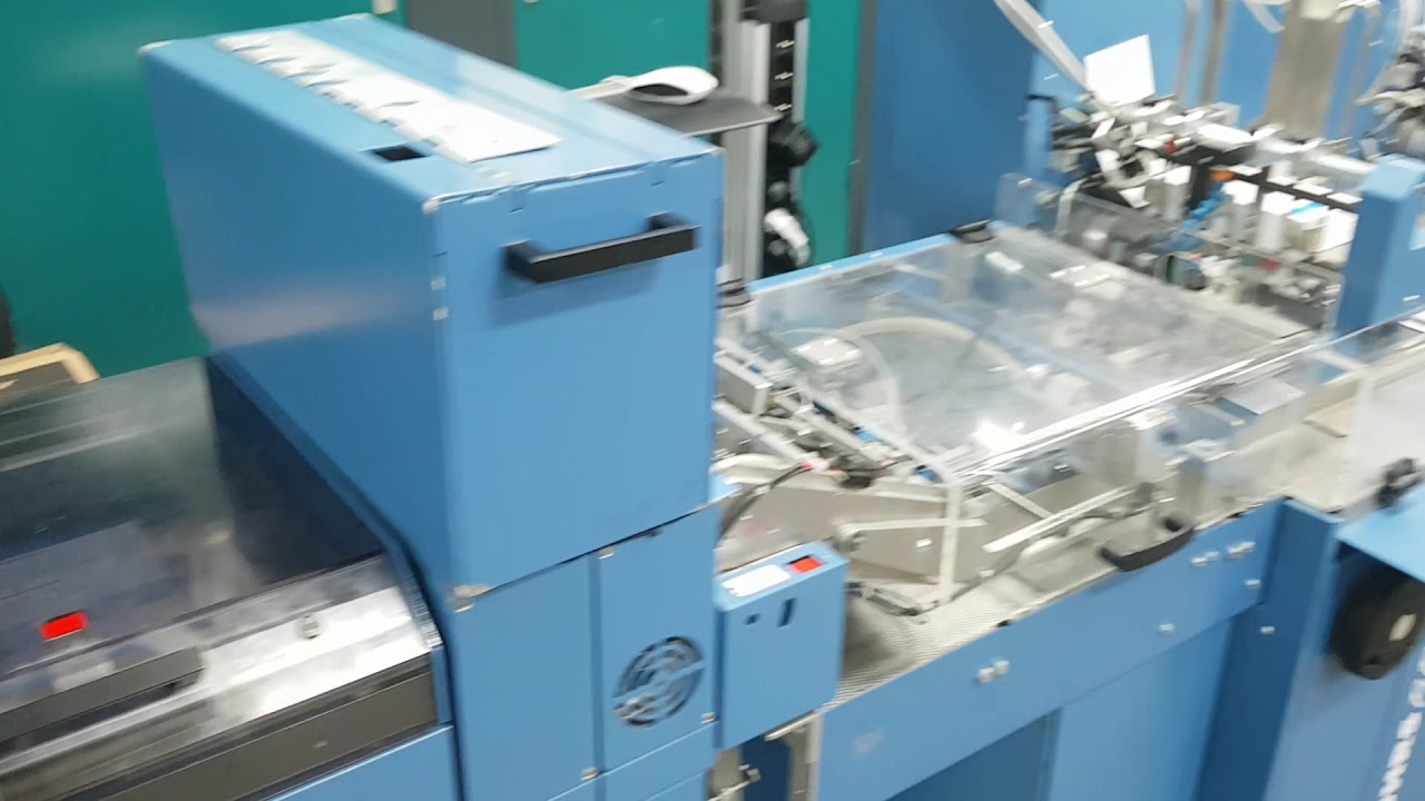 Buhrs ITM W+D BB600 servo envelope inserter with Mueller unwinder,cutter and merger. 5 camera's.