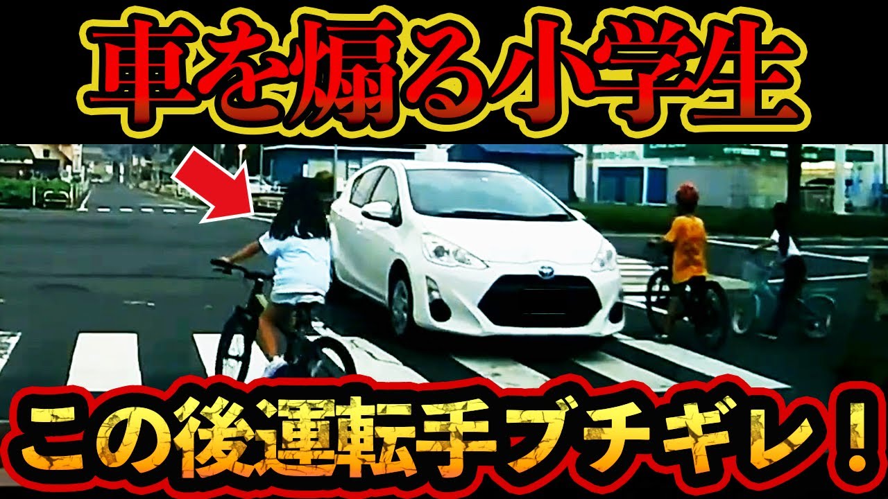 【ドラレコ映像】交差点で車を煽り散らかす女子小学生にドライバーブチギレ！【交通安全・危険予知トレーニング】