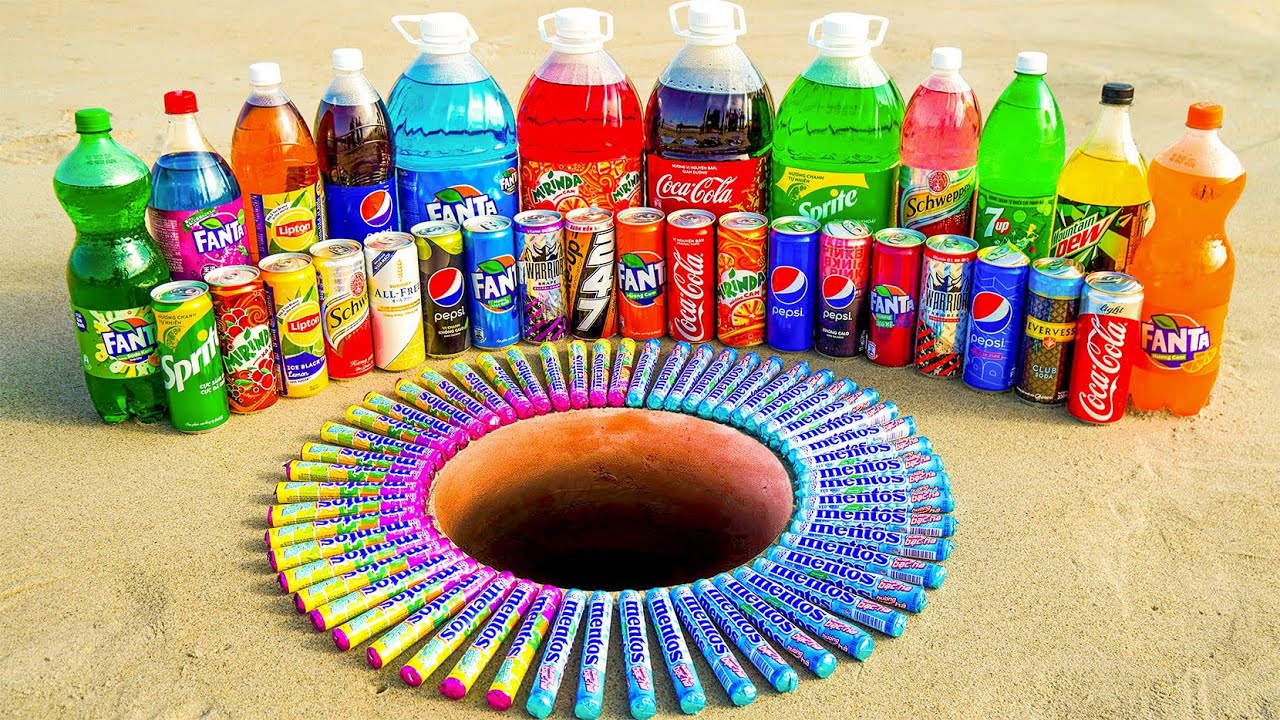 Big Coca Cola, Fanta, Sprite, Mirinda and 7up, Lipton, Mtn Dew, Schweppes vs Mentos Underground