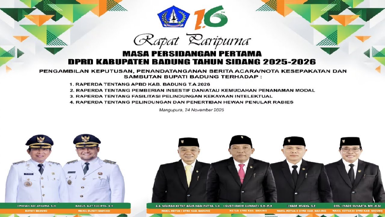 🔴Rapat Paripurna Masa Persidangan Pertama DPRD Badung Tahun Sidang 2025-2025