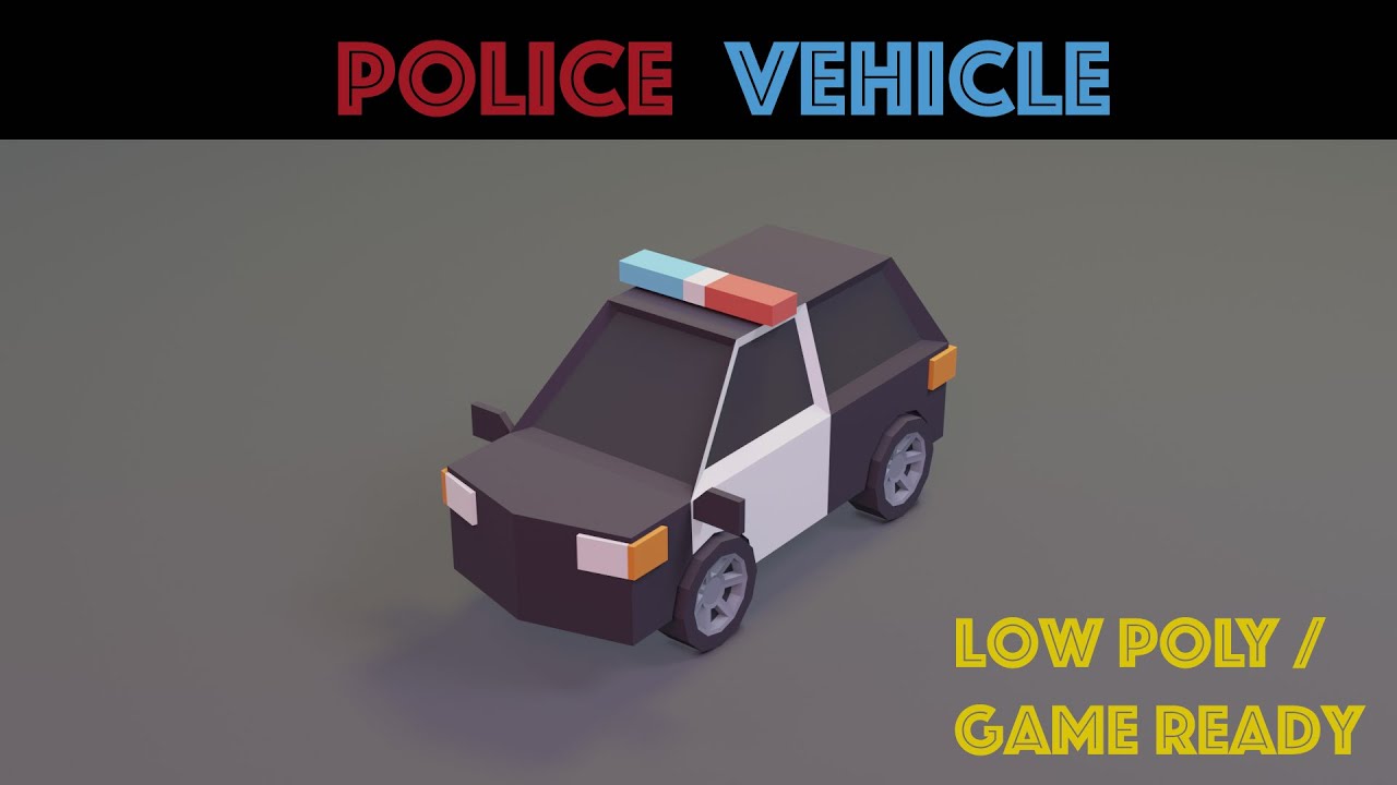 Police Vehicle (3D Low poly / Game ready) Blender / EEVEE